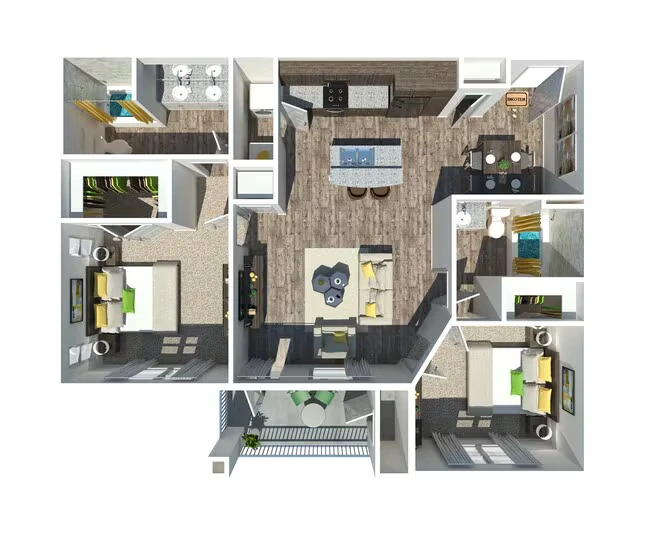 The Cambria 2 BR 2 BA 1202 floor plan
